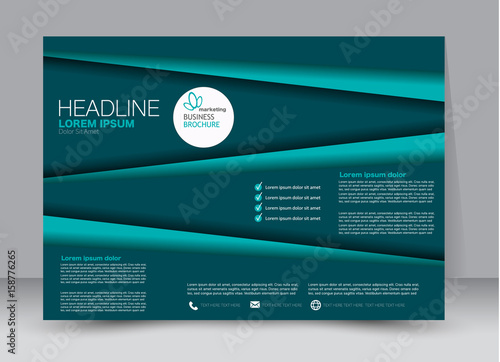 Flyer, brochure, billboard template design landscape orientation for education, presentation, website. Blue color. Editable vector illustration.