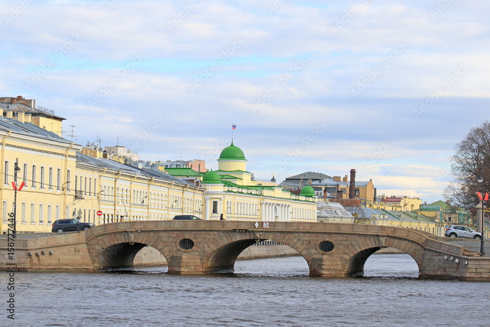 View from the Neva river on Prachechny bridge
