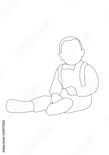  outlines baby sitting sketch, outline