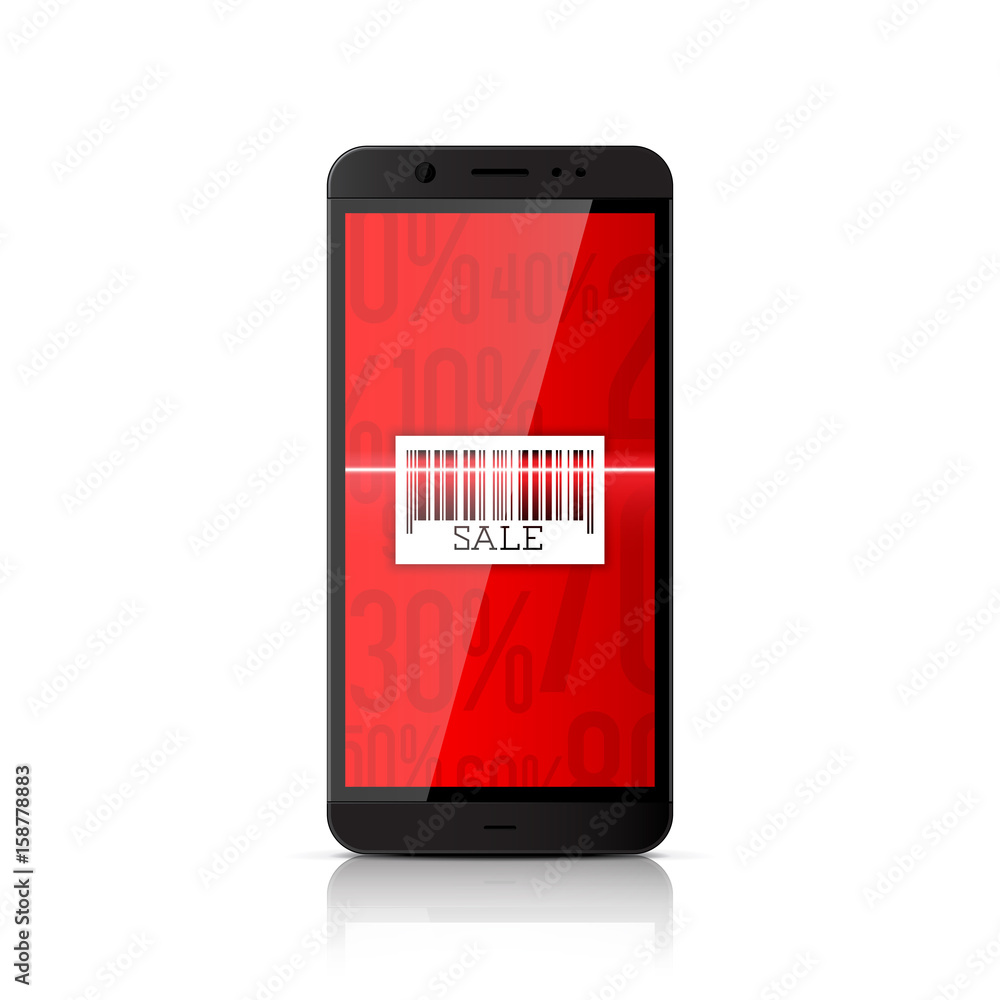 Mobile marketing and online shopping. Smartphone scanning barcode Mobile marketing and online shopping. Smartphone scanning barcode