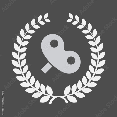 Isolated laurel wreath with a toy crank