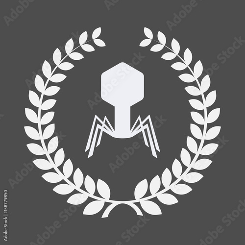 Isolated laurel wreath with a virus