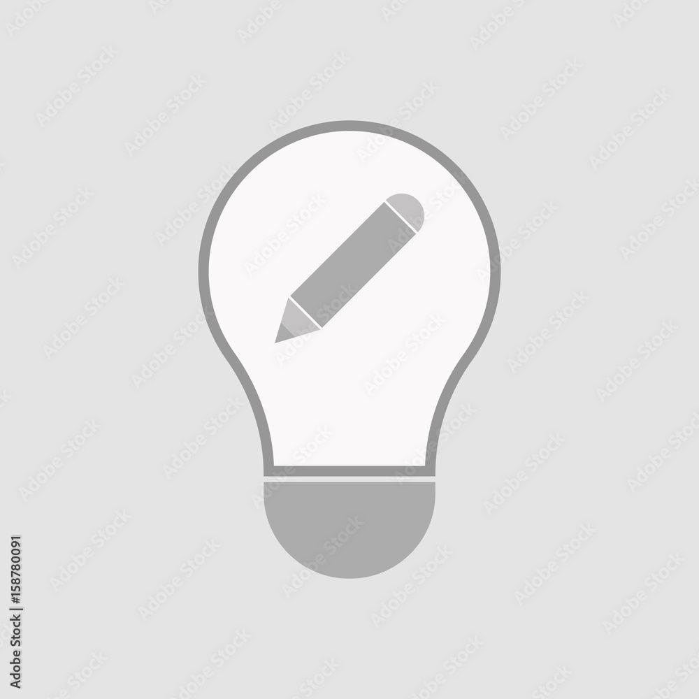 Isolated light bulb with a pencil Isolated light bulb with a pencil