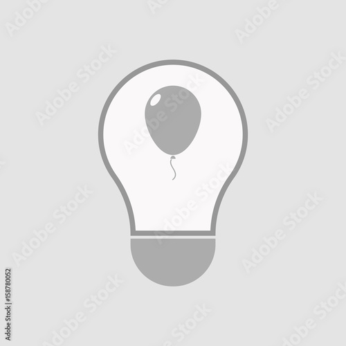 Isolated light bulb with a balloon