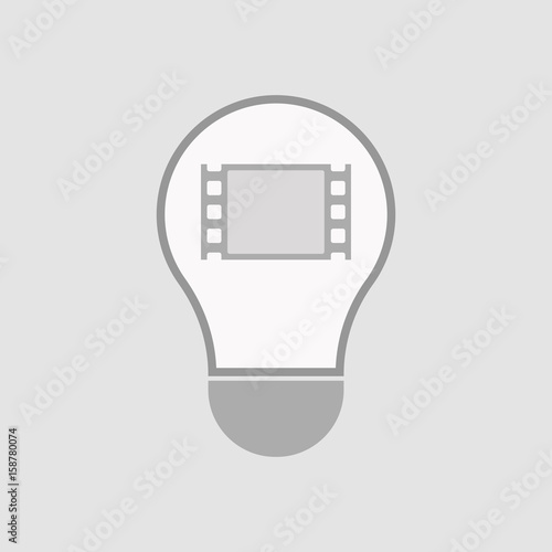 Isolated light bulb with a film photogram