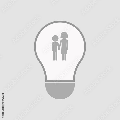 Isolated light bulb with a childhood pictogram