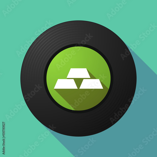 Long shadow music disc with three gold bullions