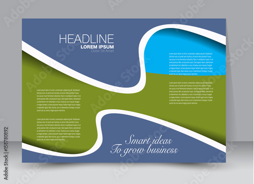 Flyer, brochure, billboard template design landscape orientation for education, Blue and green color. Editable vector illustration.