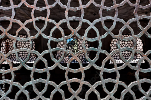 Metal grille patterned on a fountain in Suleymani mosque in Istanbul photo