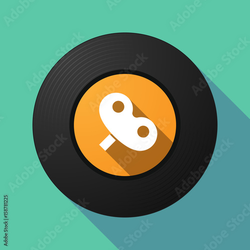 Long shadow music disc with a toy crank
