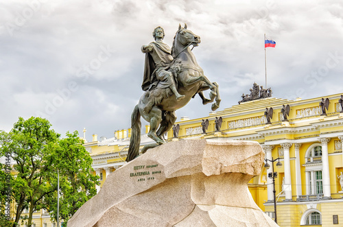 Slika na platnu Monument to the Russian tsar Peter the Great, Saint-petersburg, Russia