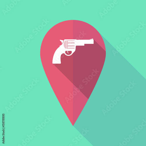 Long shadow map mark with a gun