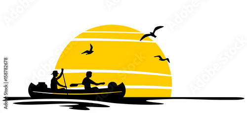 Silhouette Paddelboot