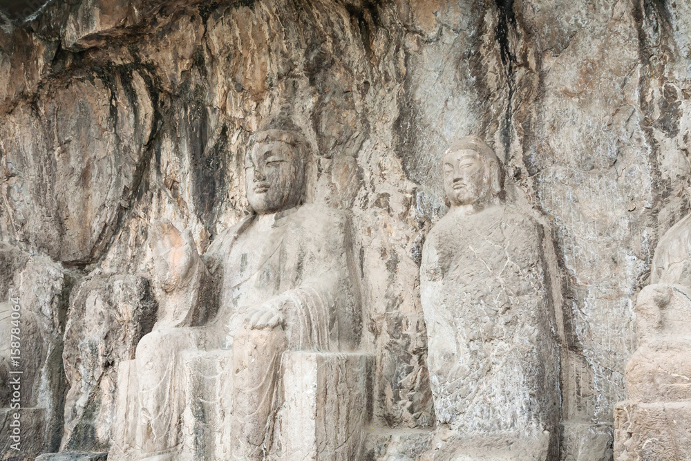 carved Buddha sculpture in Longmen Grottoes
