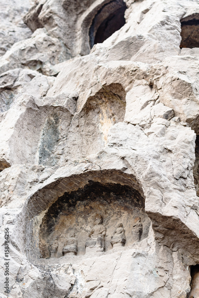caves with reliefs in Longmen Grottoes