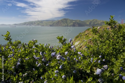 View on Pacific ocean and Point Bonita, California, USA