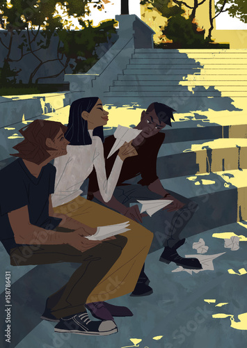 Friends in a park