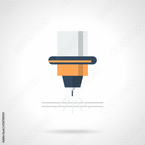 Laser for metal flat color vector icon