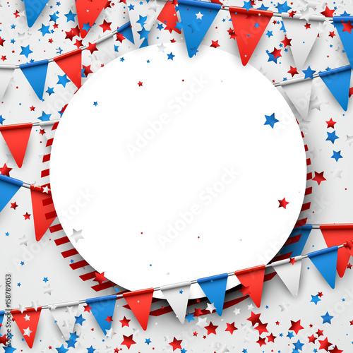 USA background with flags and stars.
