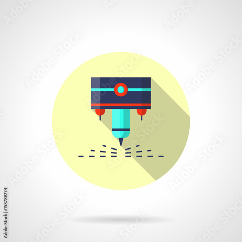 Industrial laser flat round vector icon