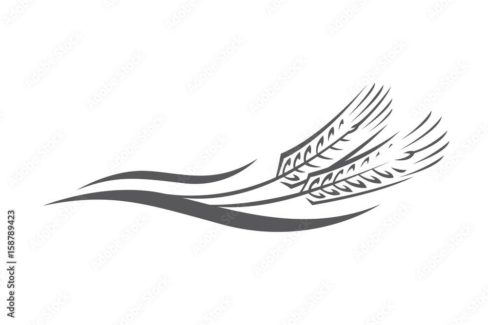 monochrome illustration of ears of wheat logo