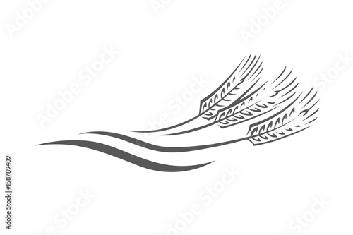 monochrome illustration of ears of wheat logo