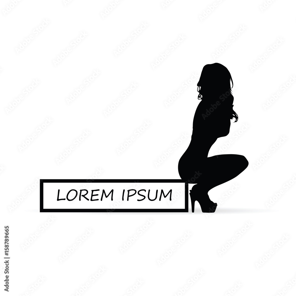 lorem ipsum with girl silhouette sitting illustration lorem ipsum with girl silhouette sitting illustration