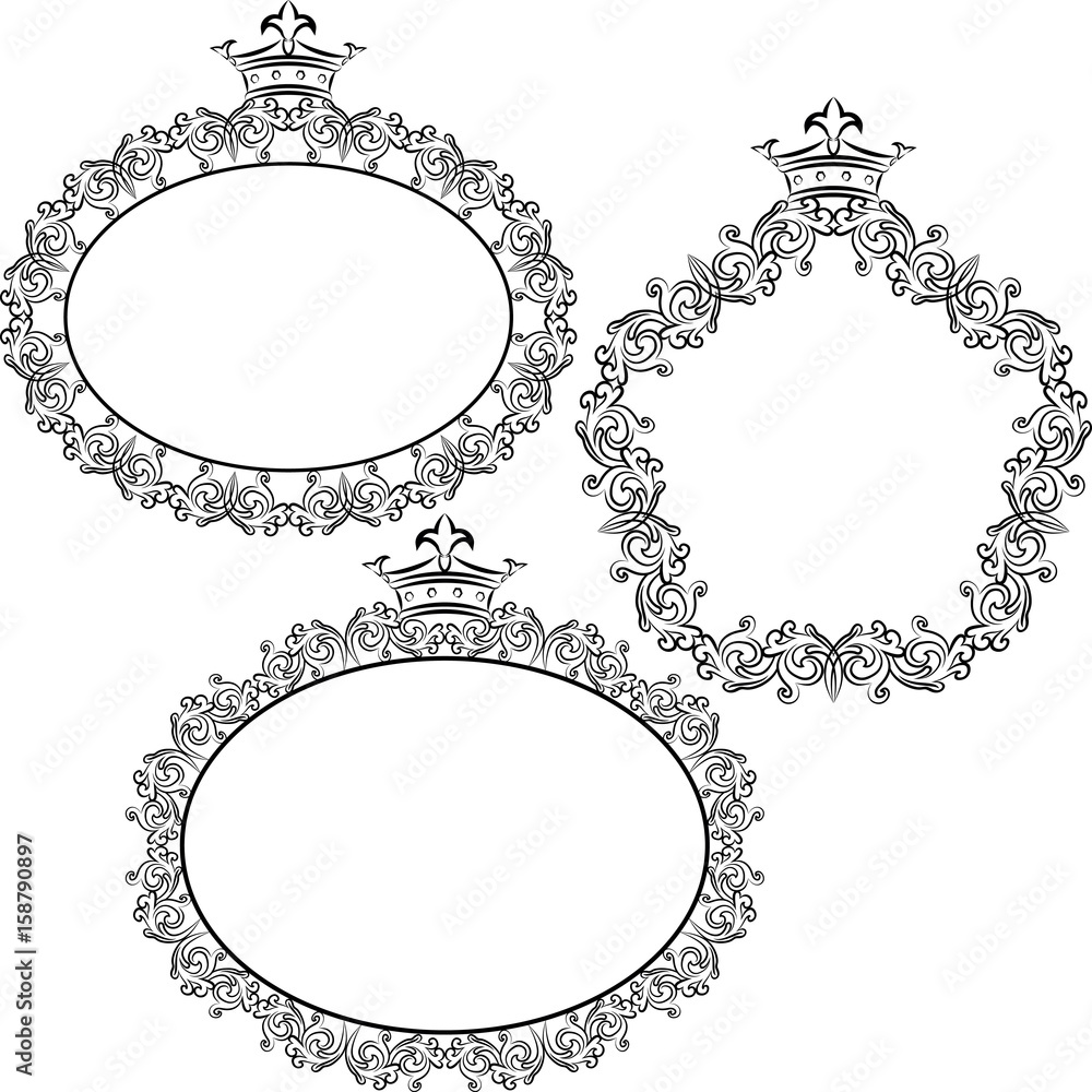set of silhouettes royal borders set of silhouettes royal borders