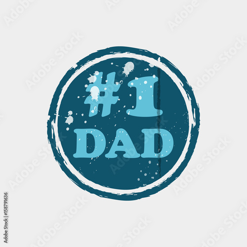 Grunge Father's day rubber stamp on white, vector illustration