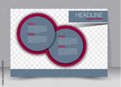 Flyer, brochure, billboard template design landscape orientation for education, presentation, website. Pink and grey color. Editable vector illustration.