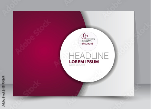 Flyer, brochure, billboard template design landscape orientation for education, presentation, website. Pink color. Editable vector illustration.