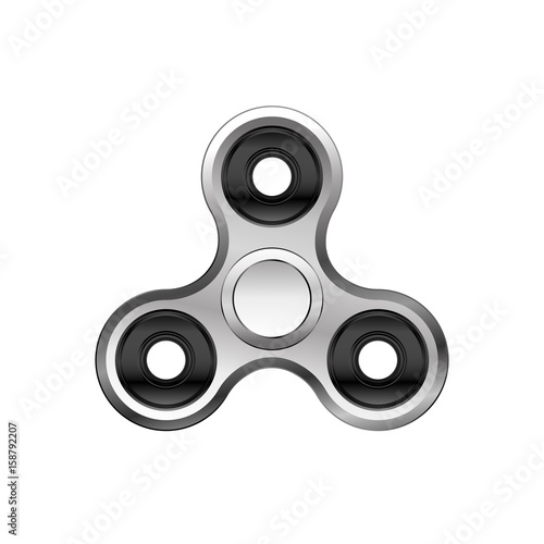 Fidget spinner icon isolated on white background. Finger spinner stress relieving toy. Hand spin toy icon. Realistic vector style.