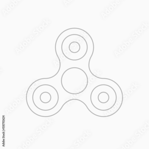 Fidget spinner thin line vector icon. Finger spinner stress relieving toy. Hand spin toy icon.
