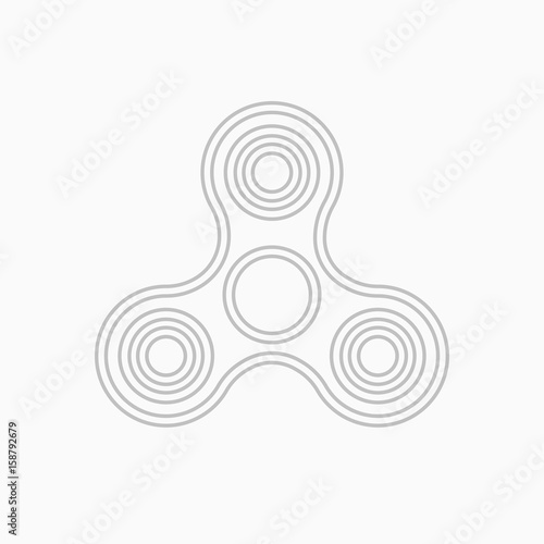 Fidget spinner thin line vector icon. Finger spinner stress relieving toy. Hand spin toy icon.