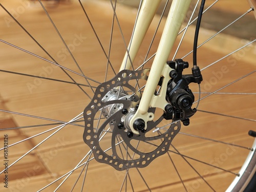 Bicycle front disc brake.