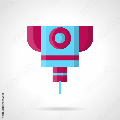 Laser machine head flat color vector icon