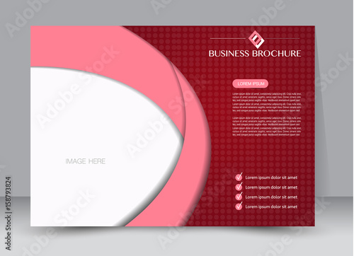 Flyer, brochure, billboard template design landscape orientation for education, presentation, website. Red color. Editable vector illustration.