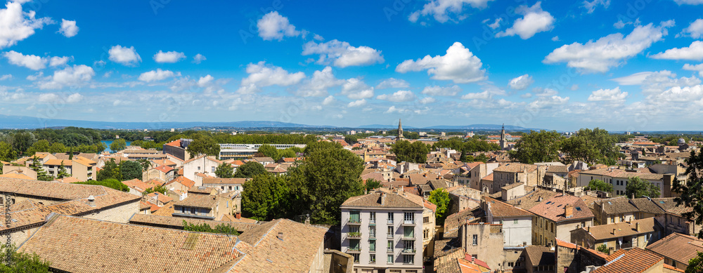 Panoramic aerial view of Avignon