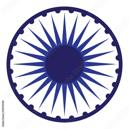 Isolated chakra symbol from the Indian flag, Vector illustration