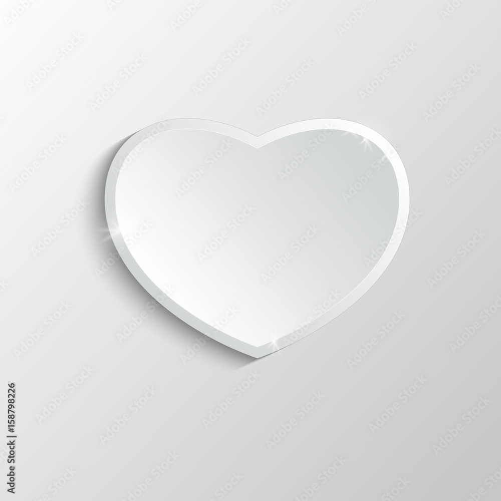 Heart icon on grey background. Vector web illustration
