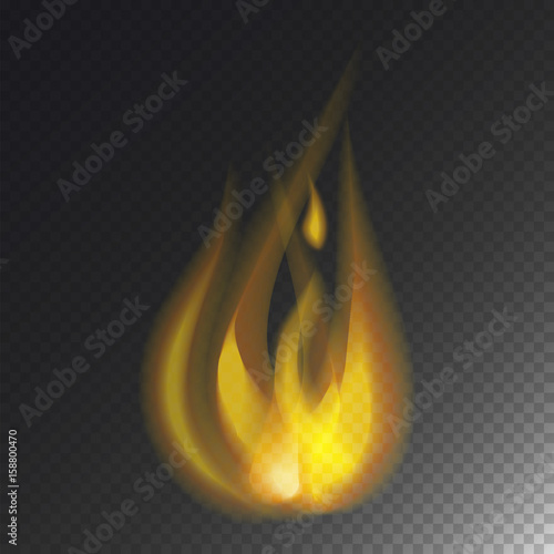 Fire flame hot burn vector icon warm danger and cooking yellow bonfire light blazing campfire.