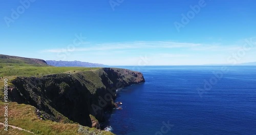 Scenic ocean cliffside in California, aerial