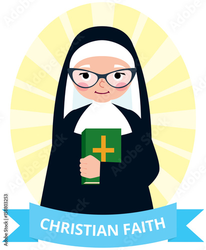Senior nun with a bible in hand