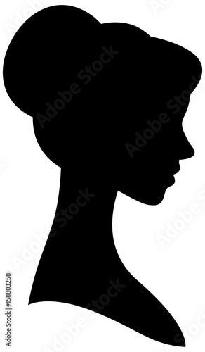 Vector female silhouette portrait in profile