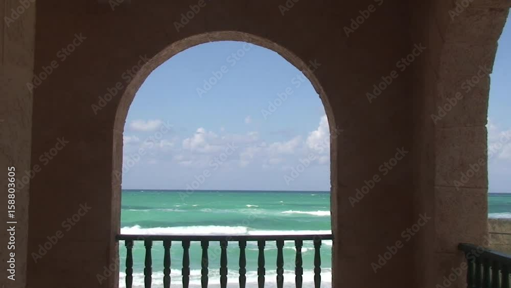 View of the sea from beachfront villa in Cuba View of the sea from beachfront villa in Cuba