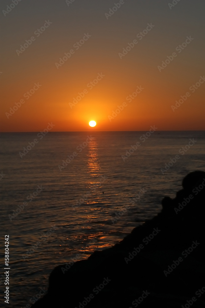 Orange Sunset at Mission Beach Jetty
