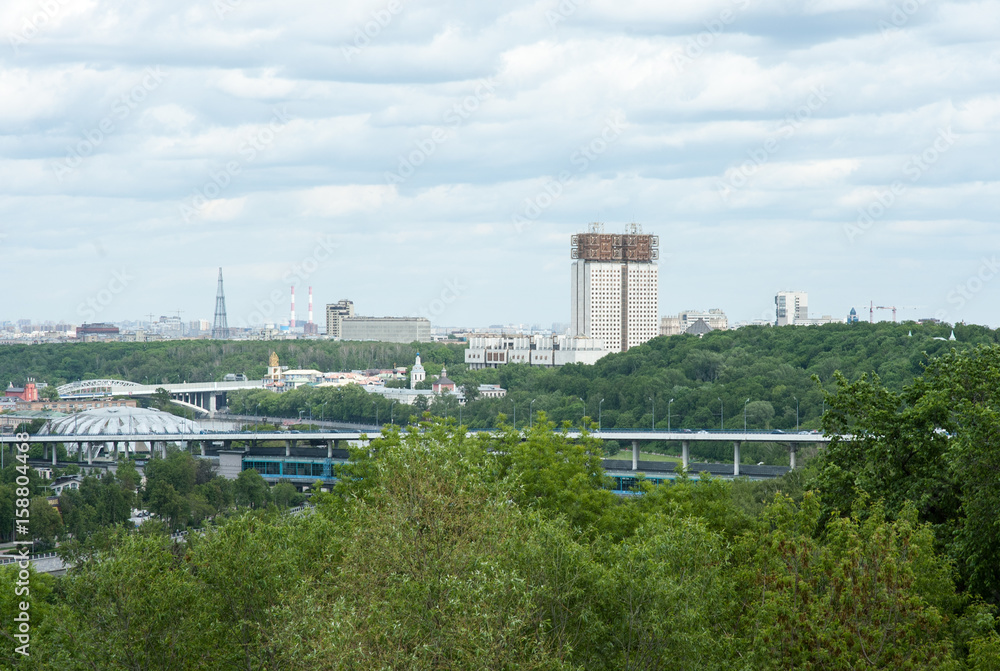 View of the city from Vorobyovy Gory in Moscow View of the city from Vorobyovy Gory in Moscow