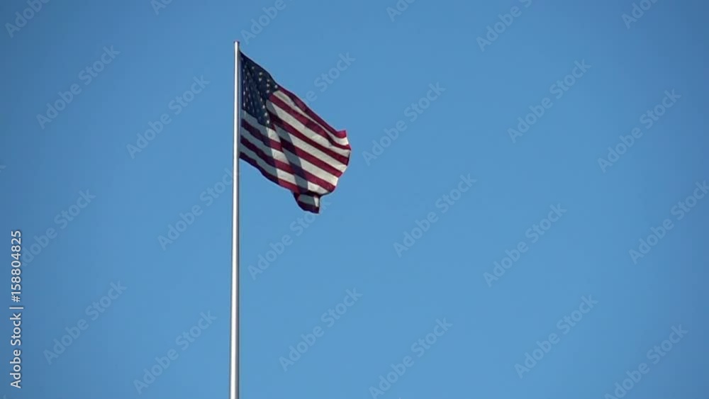 American flag blows in the wind, slow motion American flag blows in the wind, slow motion