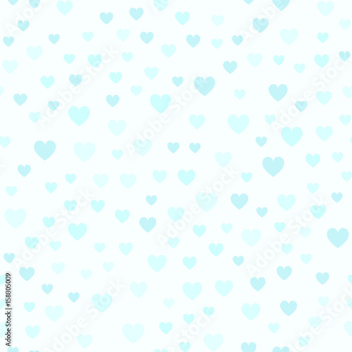 Cyan heart pattern. Seamless vector