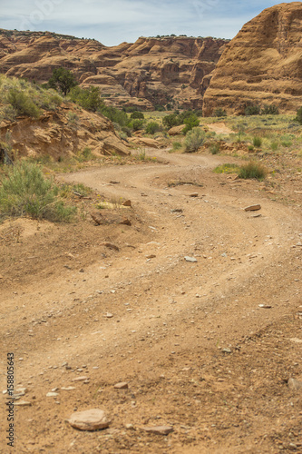 Side-winding trails for off-road vehicles in Moab, Utah